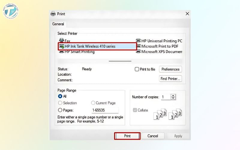 Cách sử dụng máy in HP bước 2